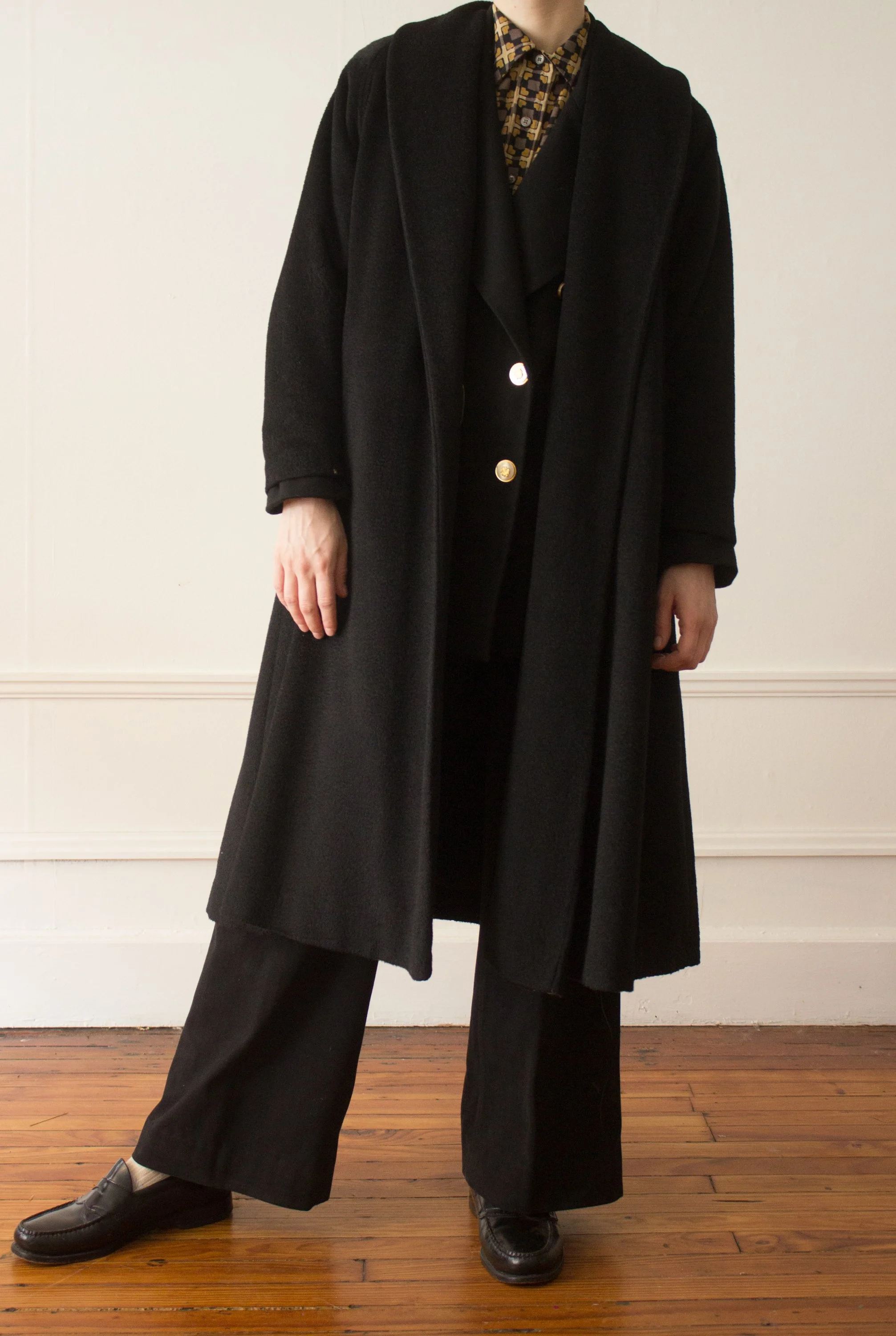 Shawl collar swing coat discount